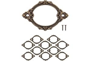 FUXXER 10x Window Frame Labels Brass Antique Baroque Design 67 x 44 mm Bronze