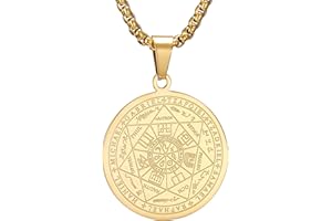 AFSTALR Collier Talisman de Médaille Sceau des 7 Archanges pour Homme Femme Talisman Pentagramme de Salomon Amulette de Protection Magique…