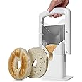 Kitchen Craft Bagel Cutter with Safety Handle, Stainless Steel Precision Cutter, Portable Muffin Slicer, Easy to Clean for Bread & Muffin, 7.1x8.7in