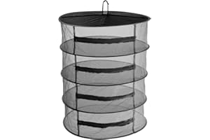 Smileshiney Trockennetz Kräuter 4 Lagig - Trockennetz Grow 45 cm, Trockennetz 4 Lagig, Trocknung Für Pflanzen Zusammenklappbar Trockennetze Für Blumen, Fisch, Fleisch, Kräutern