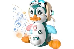 PTooTP Juguetes niños 1 año, Musicales Juguetes Bebes 6-12 Meses, Juguete de Arrastrándose Tienen Bebés con Música y Luces LED, Juguete de Desarrollo Intelectual, Juegos Regalos para Niños Pequeños
