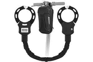 Pfloge® Candado Patinete Electrico, Candado de Bicicleta con Combinacion Código de 4 Cifras, Antirrobo Patinete Electrico Candado con Bolsa Impermeable 3L, para Bicicletas, Scooters, Motos