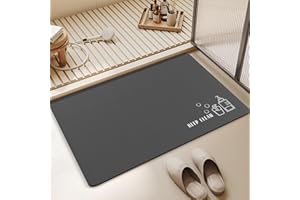 Siliget Bath Mat 60 * 40cm Quick Dry Non Slip Floor Mat Absorbent Magic Mat Kitchen Washable Carpet Toilet Anti Mould Dark Grey