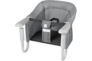 PandaEar Hook On High Chair| Portable Baby Clip On High Chair to Table Table High Chair Baby Eating Chair Booster Seat for Dining, Grey