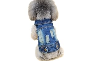 FEILING Femme Jeans Veste Veste pour Chien Vêtements pour Chien Manteau Costume pour Chien Pet Coat Dog Shirt Printemps Automne pour Chiot Petit Chien Maltese Poodle Bichon Frisé