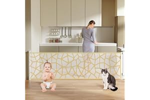 HJCMikee Grille de protection d'escalier extra large extensible de 0 à 300 cm - Pour bébés et animaux domestiques - 88 cm de haut - Sans perçage - Stable et durable