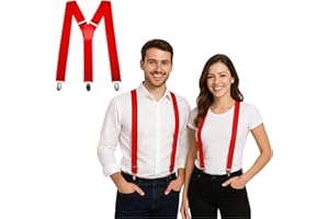FNA FASHIONS Mens Ladies Unisex Adjustable Slim Braces Trouser Suspenders Clip On Fancy Dress