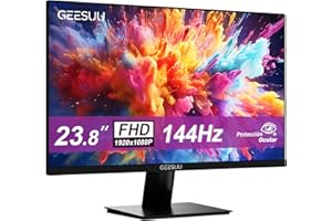 Monitor PC 24 Pulgadas, Computer Gaming Pantalla Ordenador 144Hz, Full HD, VESA 75x75mm, 6ms, VA, 99% sRGB, Luz Azul Baja, HDMI 2.0, DP1.2 - 1