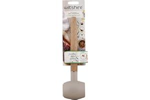 Wiltshire EAT Smart Meat Tenderiser, Double Sided Meat Mallet, Non-Stick Plastic Heat Resistant Function Head, Natural Beech Wood Handle, 30.5x7x5.5cm, Brown & Neutral