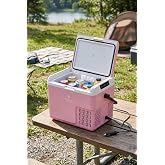 Evacool EVAG20 Kompres&ouml;rl&uuml; Oto Buzdolabı, 18 Litre, 12/24V DC, -20&deg;C Şok Soğutma, LCD Dokunmatik Ekran, Pembe, Taşınabilir