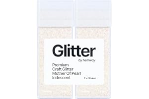 Hemway Premium Glitter Shakers - Mother of Pearl Iridescent | 130g (2 Pack) Ultrafine Metallic Flake for Resin & Epoxy Crafts | Craft Supplies for Tumblers, Festival, Face, Body, Eye & Nail Art