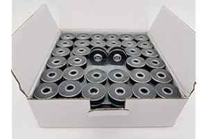 Prewound Bobbin, Plastic Sided, Size L, Black Color, 144pcs per Box, 60S/2 Polyester, Doublelin,Compatible with Babylock, Barudan, Bernina, Brother, Consew, Juki, Singer, Tajima & More (Black, 60S2)