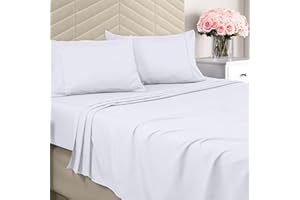 Utopia Bedding Bettwäscheset, gebürstete Mikrofaser, weiche Bettlaken für Queensize-Bett, enthält 1 Bettbezug, 1 Spannbetttuch und 2 Kissenbezüge, tiefer Umschlag, Weiß