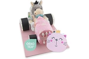 WINDELTORTE mybambini ® - Tort pieluszkowy dla dziewczynek | Różowy traktor pieluszkowy - w tym 20 pieluszek LILLYDOO | Prezent urodzinowy | Prezent na baby shower - Tort pieluszkowy premium (różowy)