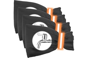 VACHELPER 4 Piezas Cubiertas Impermeables Grifos Cubierta Protectora para Grifos Exteriores Cubierta para Grifos Invierno con Rayas Reflectantes Aislamiento Térmico Contra Heladas Protege del Sol y la Lluvia