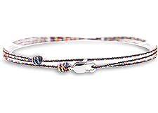 Made by Nami Dünnes Wickel-Armband Herren Damen - Karabiner-Haken Verschluss - Handmade - Maritimer Surfer Schmuck - Stoff-Ar