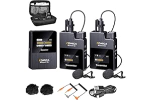 COMICA BoomX-D2 bezprzewodowy mikrofon lavalier, 2,4 G, bezprzewodowy system mikrofonowy, kompaktowy, mikrofon lawowy, do aparatu, smartfona, podcastów, wywiadów, YouTube, Facebook, Live Steaming