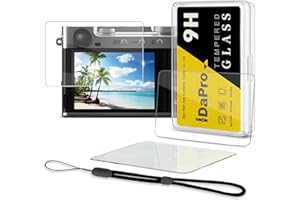 iDaPro do szkła hartowanego do folii ochronnej Fujifilm X-E5/XE5 [3 sztuki] smycz na rękę [1 szt.), 9H, odporna na zarysowania, bąbelki, odciski palców, ultracienka