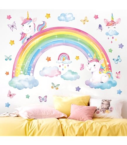 Adhesivo Decorativo Pegatina Vinilo Pared Con Diseño De Arco Iris Grande Para Niños, Decoración Del Hogar
