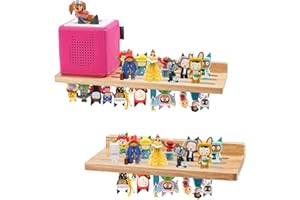 ‎GIEANOO Gieanoo für Tonie Regal Mädchen,Tonies Box Regal für 70-75 Zeichen Natürliche Eiche Tonie Regal Erweiterung Rechteck Kompatibel Ladestation für Kinderzimmer，Babyzimmer 16in+12in