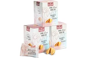 FOOD CREW Herzwerk - 30 biscotti portafortuna per complimenti, piccoli regali per famiglia, amici, colleghi, complimenti prodotti in Germania, calendario dell'Avvento, biscotti portafortuna