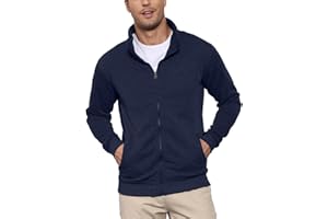 PRIVIMIX Felpa Uomo Senza Cappuccio con Cerniera Zip Invernale Hoodie Pullover M-3XL