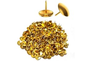 MEILANG 300 Metal Drawing Push Pins - Gold Pins, Thumb Tacks for Notice Board, Cork Map, Office, School, Art (with Storage Box)