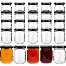 Gouveo 12er Set Einmachgläser 350 Ml | Mit Schraubdeckel Weiß | Rundes Vorratsglas Zum Einkochen & Aufbewahren
