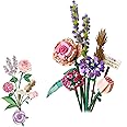 Flower Bouquet Building Blocks, Building Blocks Bouquet Sending DIY Construction Toy Sets with Exquisite Packaging Boxes, Suitable for Room Decoration Aesthetic Desk Decoration (547 Pieces, 8 Flowers)