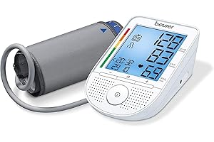 Beurer BM 49 Misuratore di Pressione da Braccio Parlante (DE, FR, IT, NL) con Indicatore di Rischio e Rilevamento di Aritmie, 2 memorie utente x 60 posizioni ciascuna e media dei valori memorizzati