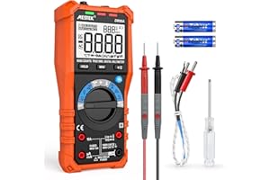 Multimetro Digitale MESTEK AC/DC Tensione Corrente 6000 Conta Autoranging TRMS per Amp Volt Ohm Hz Resistenza Continuità Diodi Frequenza Capacità Temperatura NCV Portatile Elettricista Tester