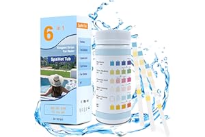 cygjing Tiras Ph Piscina,Tiras de Prueba de Agua,6 en 1 Tiras Reactivas PH Piscina,para Probar PH,Dureza,Cloro Libre,Alcalinidad Total,Cloro Total(50 Unidades)
