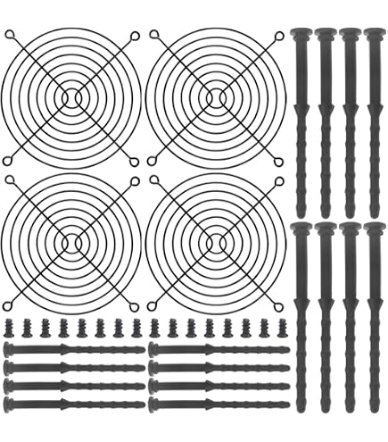 PATIKIL Grille De Protection Ventilateur 30x30mm - Lot De 2 Paquets Métal Argent Avec Vis, Garde Doigt Anti-Poussière Pour PC Et Appareils