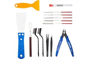 OLYCRAFT 23PCS 3D-Druckerdüsen-Reinigungswerkzeuge Und Entfernungswerkzeuge Das Kit Enthält EIN Spachtel, Drahtbürste, Drahtbündelschneider, Schabermesser, Diamantfeilen Und Pinzetten