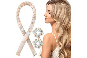 LUFFLOK Rizadores de Pelo Sin Calor, 3 Piezas Rizador Satinado Sin Calor, Rizadores de Ondas Con Diadema Suave Para Dormir,Silk Herramientas de Peinado,Hogar y Fiestas Seda