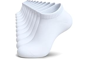 TIBISI Mens Trainer Socks Sports Socks White Black Grey (pack of 10) Running Athletic Ankle Socks Breathable Cotton Low Cut Socks for Men Women Ladies