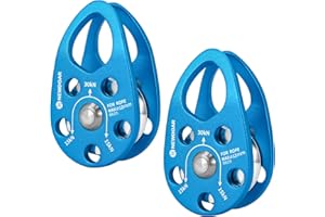 NewDoar Micro - Polea móvil de 30 KN/3,059.9 kg con forma de mejilla para cuerda máxima, cuerda de 12 mm para escalada, levantamiento de rescate, cuidado de enganches