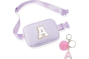 BLONWINER Crossbody Bags for Teenagers, Bum Bag with Cute Letter Chain for Women Friends Sister, Pop Gifts for Birthday and Festival, Personalized Bumbags Purse for Teen Girl (Purple A)