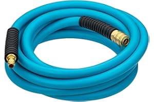 HAZET Wąż pneumatyczny 9040N-1010, długość 10 m, średnica 10 mm, z szybkozłączką i złączką przyłączeniową, obustronna ochrona przed zagięciem, ciśnienie rozrywające 60 bar, w kolorze jasnoniebieskim