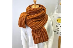 UKKD écharpe Écharpe Tricotée Hiver Foulards Femmes Foulards Longues Folles Vintage Grosse Écharpe Molle Chaude Pashmina Épaissie Laine