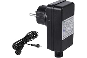Aourow Adaptador LED de Iluminación de Jardín,Fuente de Alimentación LED IP44 para Focos de Jardín 12V DC y Luces Exteriores Impermeables Cable de 2,5 M 1 Paquete