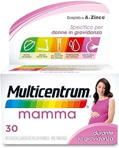 Multicentrum Mamma, Integratore Alimentare Multivitaminico e Multiminerale  per le Donne in Gravidanza, con Acido Folico, 30 Compresse : Amazon.it:  Salute e cura della persona