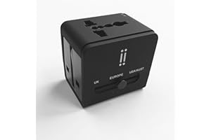 AIINO ITALIAN IDEAS aiino adapter podróżny 2 USB 2.1 A I ładowarka podróżna I uniwersalna kompatybilność I kompaktowa i bezpieczna i bardzo szybkie ładowanie - czarny