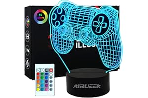 AIRUEEK Lampada Gaming PS4,16 Colori Con Telecomando Funzione. Lampada 3d Usb, Decorazione Per La Camera Letto Gli Appassionati Di Gioco Bambini Uomini Ragazzi