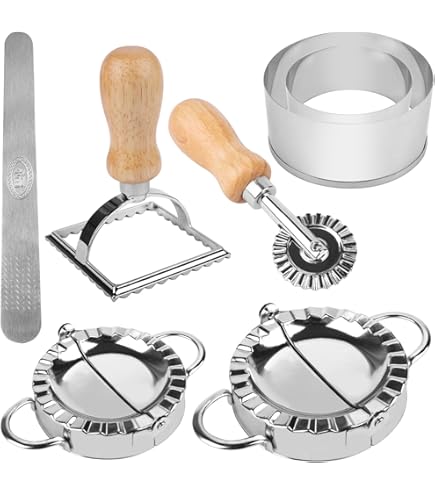Stampo per Ravioli in Acciaio Inox, per casa e Cucina, Pasticceria,Pasta, Ravioli Cinesi, Gnocchi, panzerotti, Attrezzo Accessorio Dumpling Maker