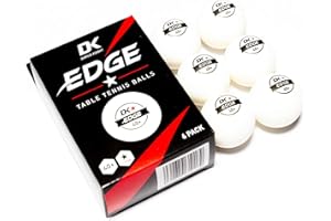 Darius Knight DK Edge 40+ 1 Star Professional Table Tennis Balls - Pack of 6 - White - ITTF Standards Ping Pong Balls