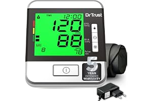 Dr Trust(USA) Goldline Talking Automatic Digital Bp Monitor Machine, 3 Color backlight (Includes Adapter, Carry Bag, Batterie
