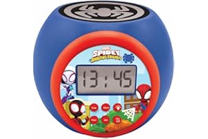 Lexibook, Spidey et Ses Amis extraordinaires, Réveil-projecteur avec Fonction Alarme et répétition Snooze, veilleuse avec minuterie, écran LCD, à Piles, RL977SP1