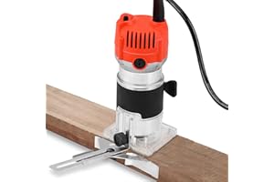 EJOYOUS Fresadora de Madera Rebajadora Eléctrica, Pequeña Carpinteros Herramienta Fresadora Enrutador de Borde Carpinteros, para La Superficie de Madera Tratamiento de Corte de Curva 220V 30000R / Min