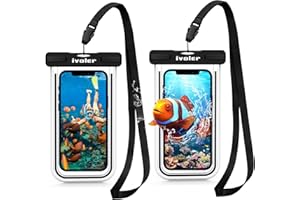 ivoler wasserdichte Handyhülle Tasche 2 Stücke, Handytasche Wasserdicht, Handy Wasserfest Hülle, Universal Staubdichte Schutzhülle für iPhone, Samsung, Huawei, usw bis zu 6.8 Zoll. (Schwarz+Schwarz)